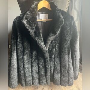 Jaclyn Smith Black Faux Fur Teddy Jacket